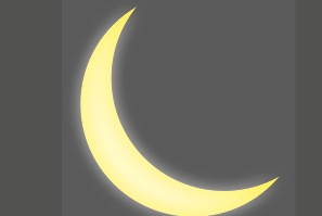Bulan sabit di langit malam