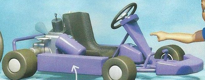 A purple go-kart