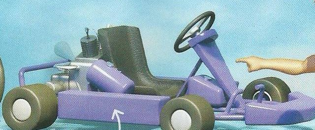 A purple go-kart