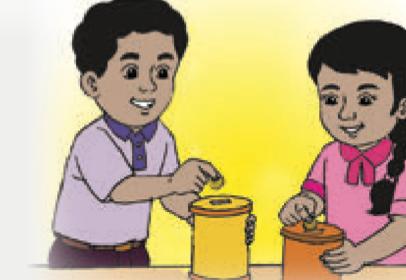 Cerita Rajin Menabung: Rani dan abangnya menyimpan wang di dalam tabung