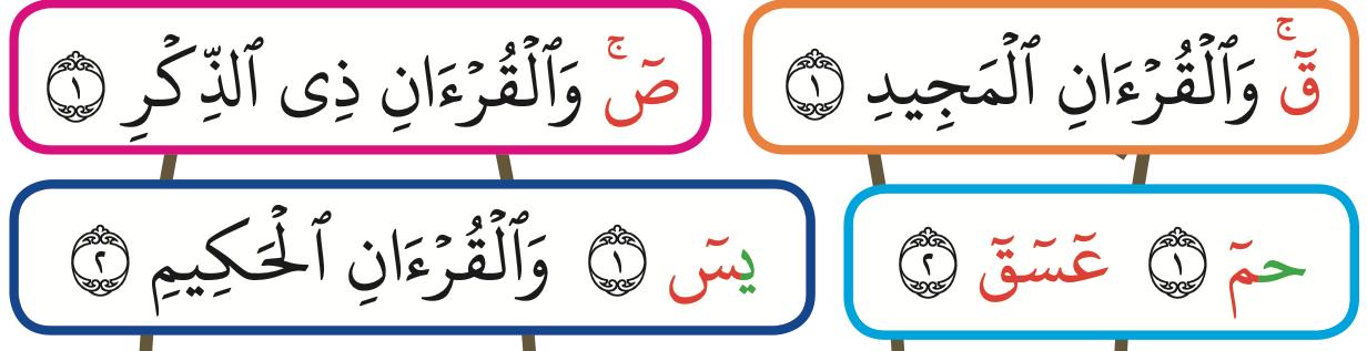 Empat awal surah yang bermula dengan huruf (buku teks ms. 37)