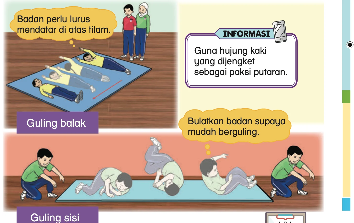 Guling balak dan guling sisi di atas tilam