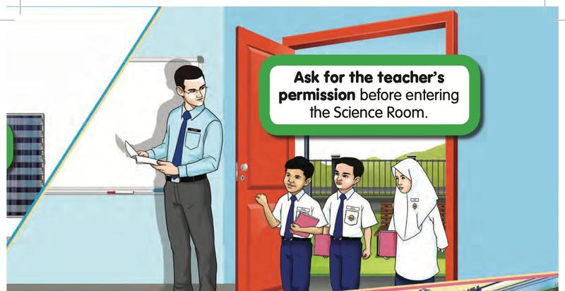 Three pupils at the door asking the teacher for permission to enter