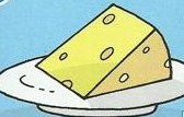 A yellow piece of cheese with holes on a white plate