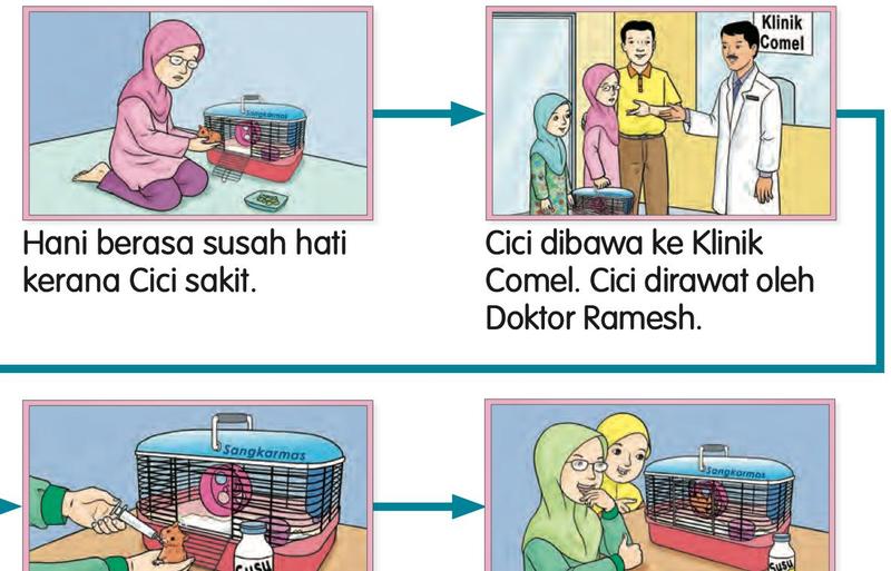 Hani menjaga hamster yang sakit dan membawanya ke klinik