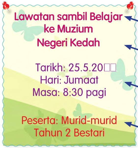 Poster lawatan ke Muzium Negeri Kedah pada hari Jumaat