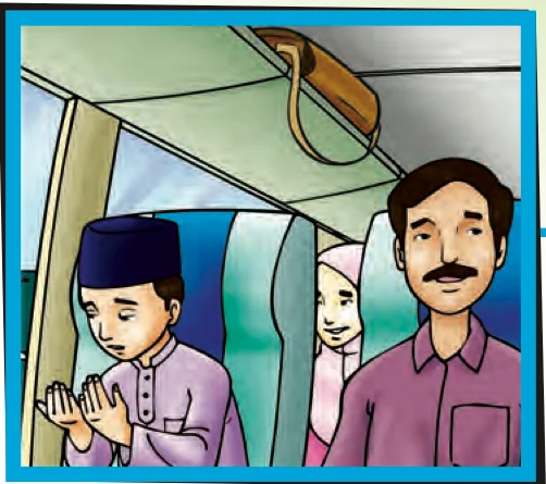 Murid berdoa di dalam kenderaan