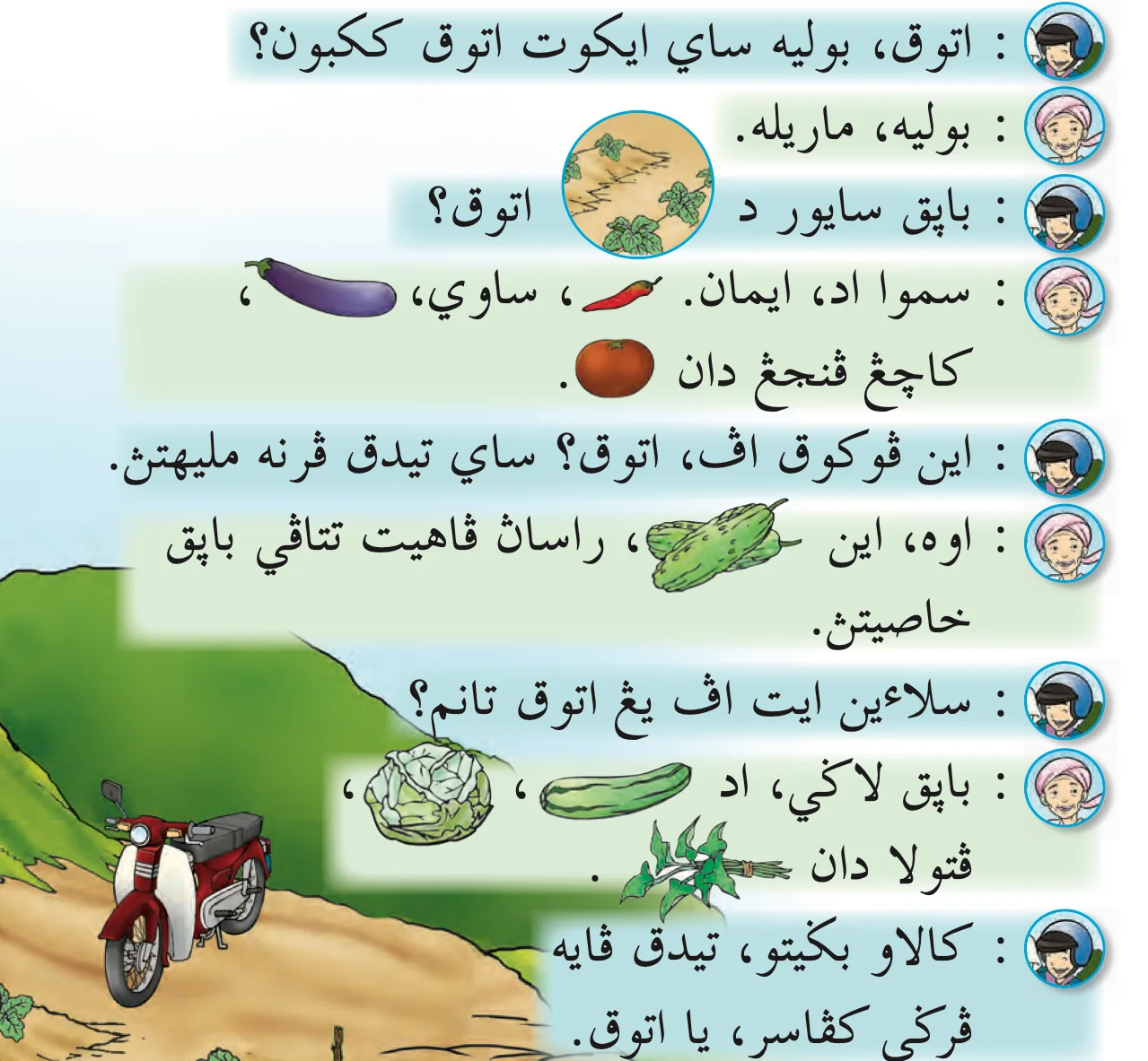 Dialog Jawi antara Iman dan atok tentang sayur di kebun