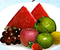 Tembikai, anggur, epal dan jambu batu