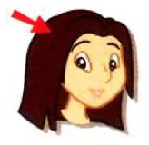A girl with straight brown hair
