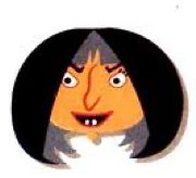 An ugly witch face