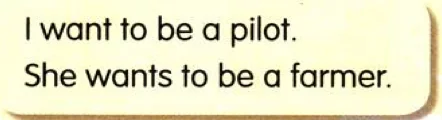 I want to be a pilot. She wants to be a farmer.
