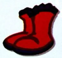 A pair of red boots