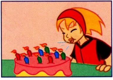 Anna blowing out birthday candles
