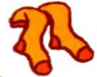 A pair of orange socks