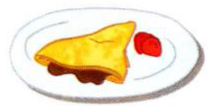 A crepe on a plate