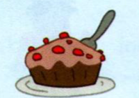 A cake with a spoon