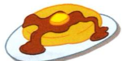A pancake with syrup