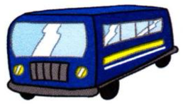 A blue bus