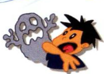 A boy shouting at a ghost