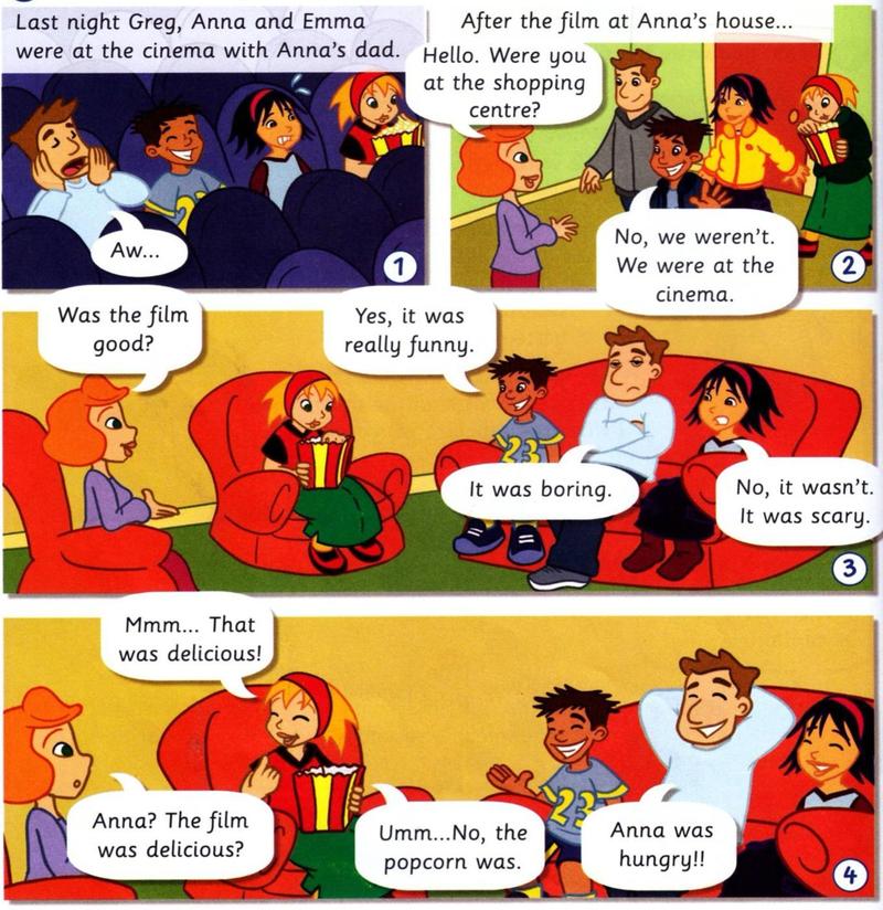 Comic: Greg, Anna and Emma at the cinema with Anna's dad, then at Anna's house