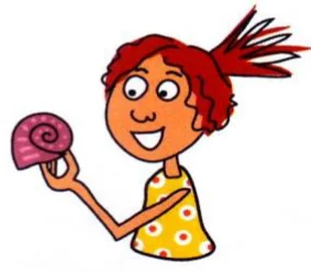 Katie holding a pretty shell