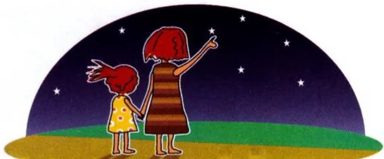 Katie and her mother looking at the stars at night