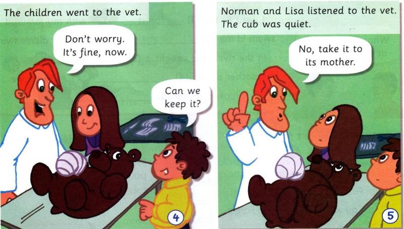 The vet helps the cub and says take it to its mother