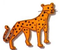 A yellow animal with black spots