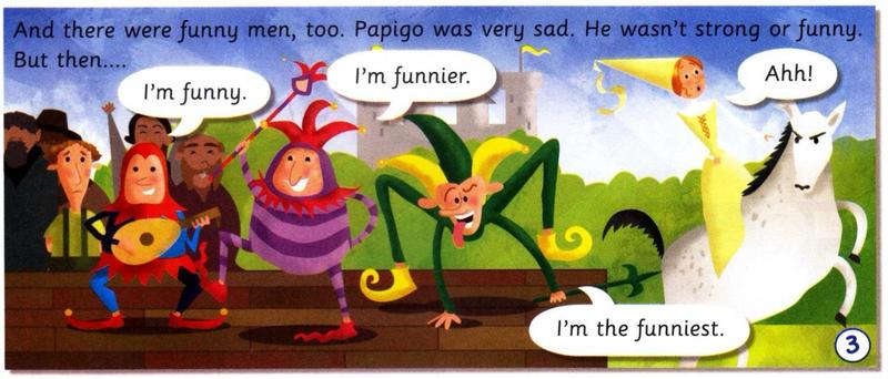 Funny men at the party; the princess's horse is scared