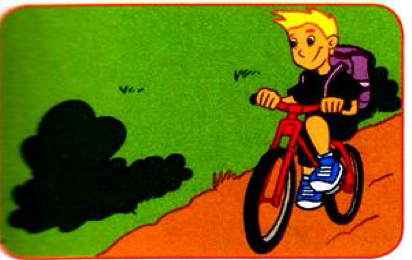 A boy riding a bike