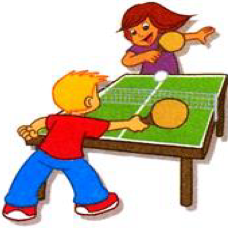 A boy and a girl at a table tennis table