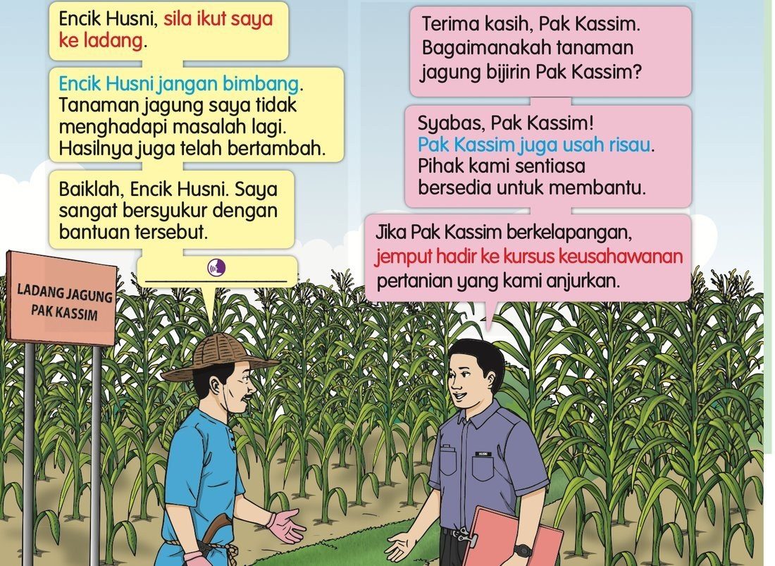 Pak Kassim dan Encik Husni di ladang jagung