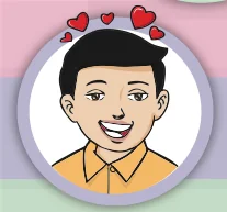 Muka Saiful dengan hati merah, tanda sayang