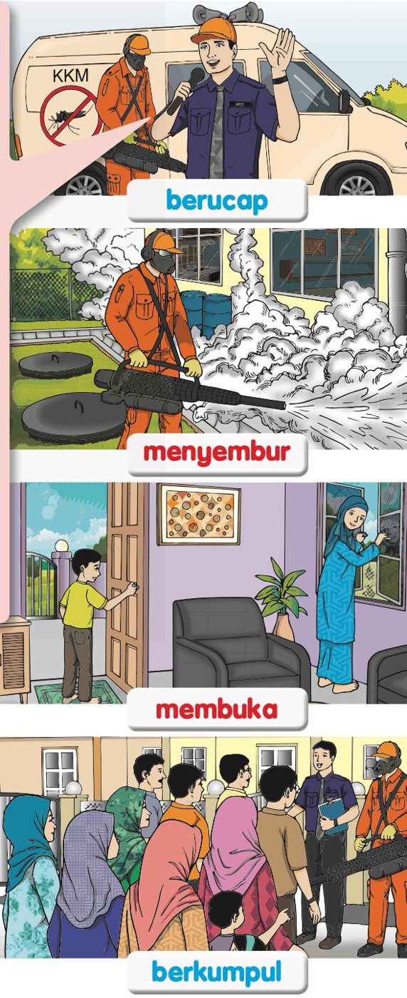 Gambar berucap, menyembur, membuka dan berkumpul