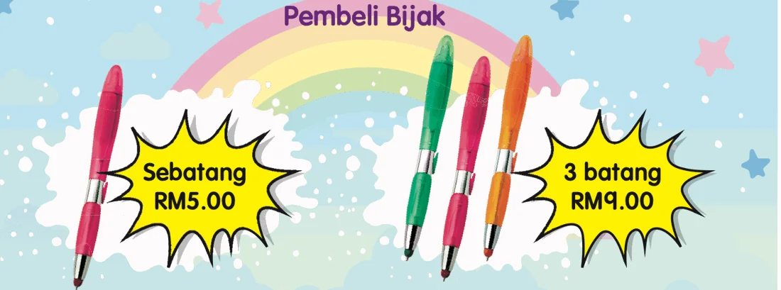 Pen berharga RM5.00 sebatang atau 3 batang RM9.00