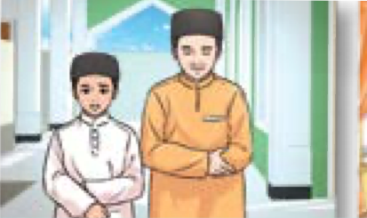 Nabil berdiri solat bersama seorang lelaki