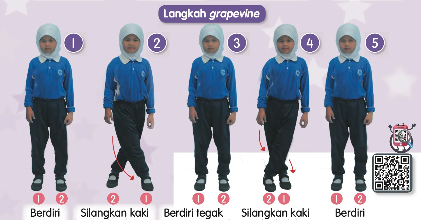 Langkah grapevine dalam lima gambar