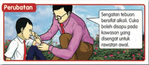 Kad situasi perubatan: seorang bapa merawat sengatan tebuan pada kaki anaknya