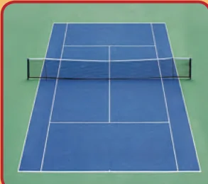 A tennis court seen from above