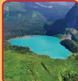 A lake among green hills