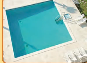 A rectangular swimming pool