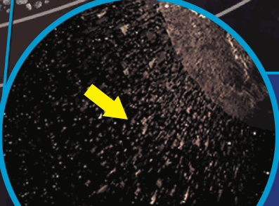 Many tiny pieces of rock in space