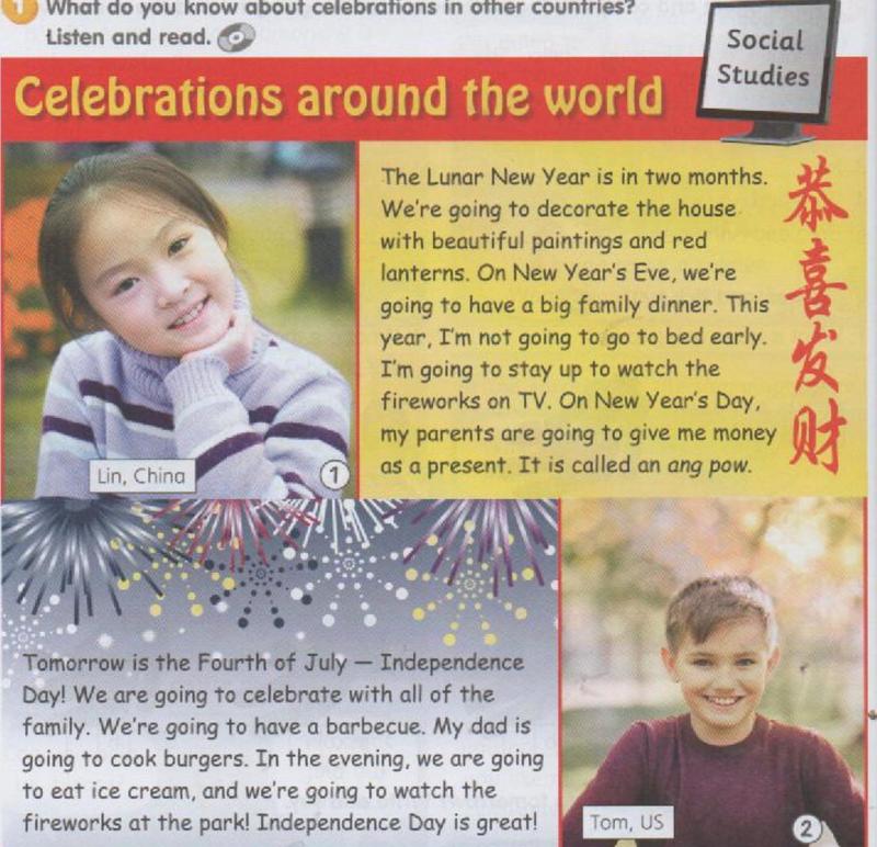 Celebrations around the world: Lin from China on the Lunar New Year and Tom from the US on Independence Day, with fireworks