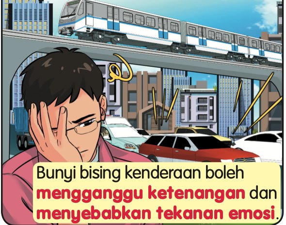 Seorang lelaki memegang kepala dengan tangan kerana bising kenderaan dan tren