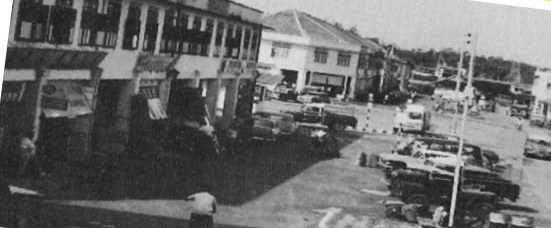 Gambar hitam putih bandar Miri pada tahun 1950-an