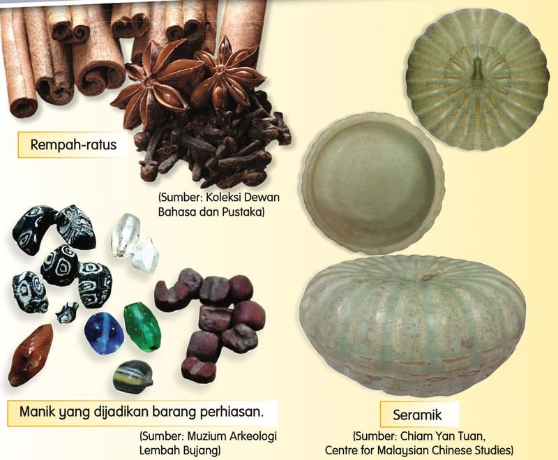Rempah-ratus, manik perhiasan dan seramik