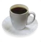 Secawan kopi di atas piring