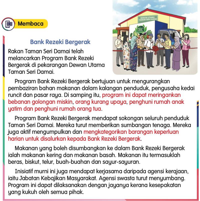 Teks bacaan Bank Rezeki Bergerak