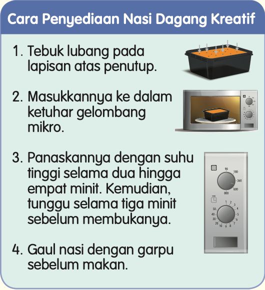 Empat langkah menyediakan nasi dagang sejuk beku